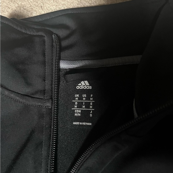 ADIDAS medium white striped zip up - Picture 2 of 2